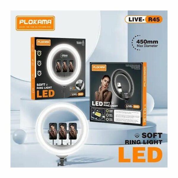 Selfie Ring Light Professionnel PLOKAMA LIVE 45cm