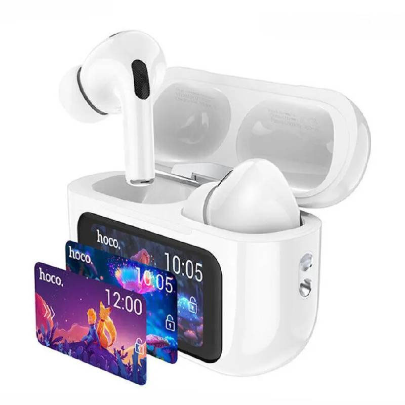 ecouteur-bluetooth-hoco-ew72-anc-avec-ecran-hd-blanc